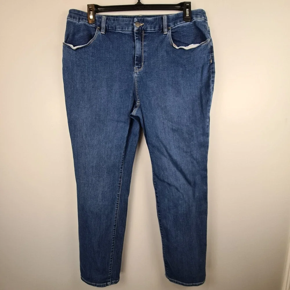 Chicos Jeans Womens 3R XL 16 Perfect Stretch Mid Rise‎ Girlfriend Slim Leg Ankle